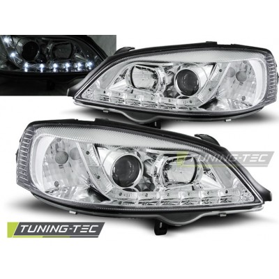 OPEL ASTRA G 09.97-02.04 Оптика альтернативная передняя Daylight c дхо хром