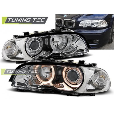 BMW E46 04.99-08.01 Coupe Cabrio Оптика альтернативная передняя ангельские глазки хром
