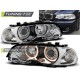 BMW E46 04.99-08.01 Coupe Cabrio Оптика альтернативная передняя ангельские глазки хром