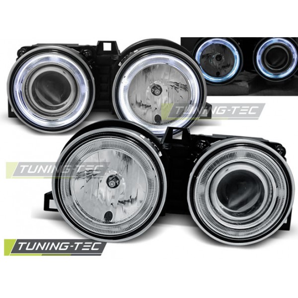 BMW E30 11.82-06.94 Оптика альтернативная передняя ангельские глазки хром