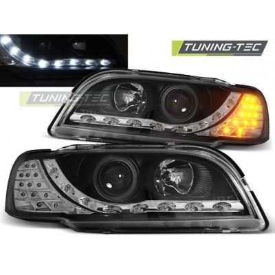 VOLVO S40/V40 02.96-04.00 Оптика альтернативная передняя Daylight c дхо черная