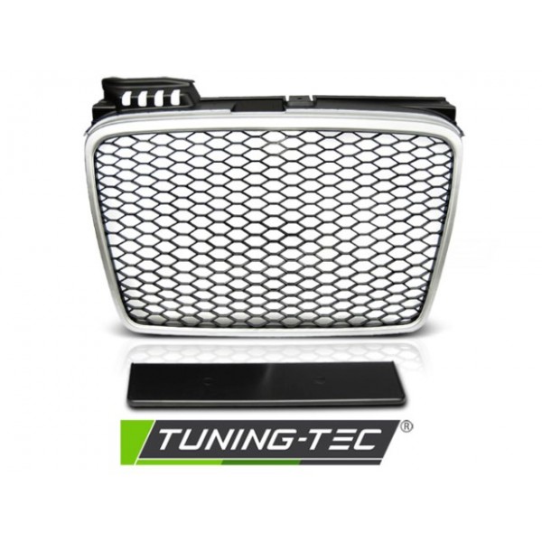 Решетка радиатора AUDI A4 (B7) RS-TYPE 11.04-03.08 матововая SILVER