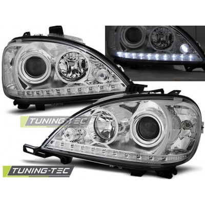 MERCEDES W163 ML M-KLASA 09.01-05 Оптика альтернативная передняя Daylight c дхо хром