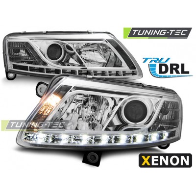 AUDI A6 C6 04.04-08 Оптика альтернативная передняя TRU DRL XENON D2S хром XENON
