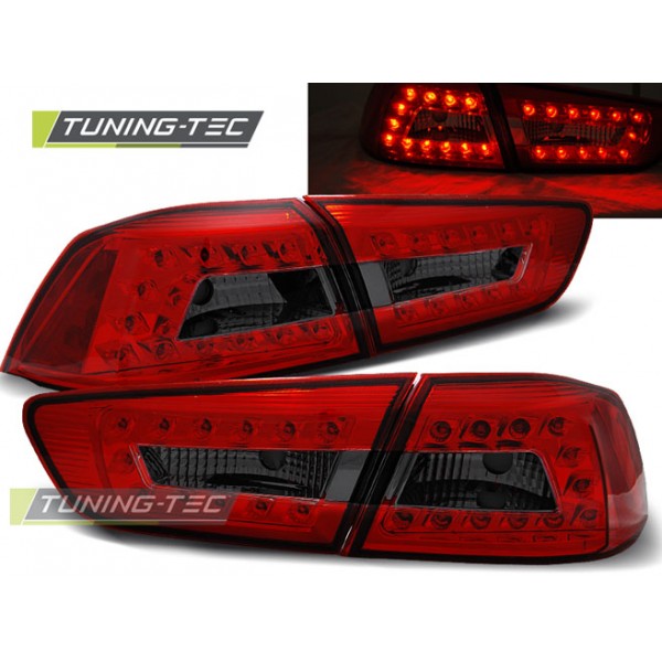 Фонари тюнинг Tuning-Tec светодиодные Mitsubishi Lancer X (2007-2015) красно-тонированные