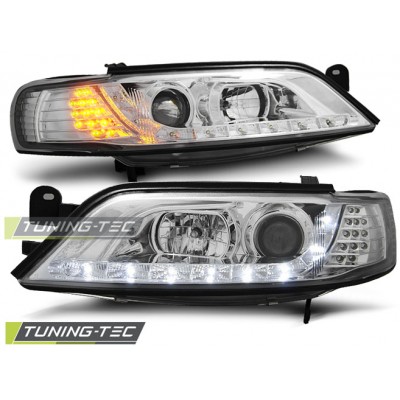OPEL VECTRA B 11.96-12.98 Оптика альтернативная передняя Daylight c дхо хром светодиодный сигнал поворота