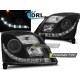 Оптика альтернативная передняя Daylight TRU DRL c дхо Opel Vectra C (2002-2005) черная