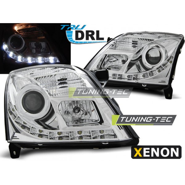Оптика альтернативная передняя TRU DRL под штатный ксенон Opel Vectra C (2002-2005) хром