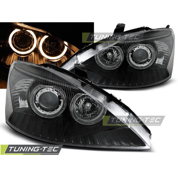 Оптика альтернативная передняя Tuning-Tec Angel Eyes Ford Focus I (1998-2001) черная