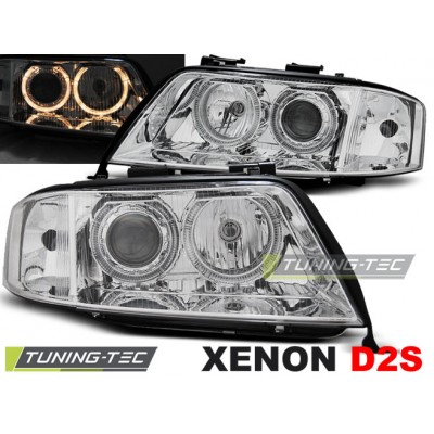 AUDI A6 05.97-09.99 Оптика альтернативная передняя ангельские глазки хром XENON