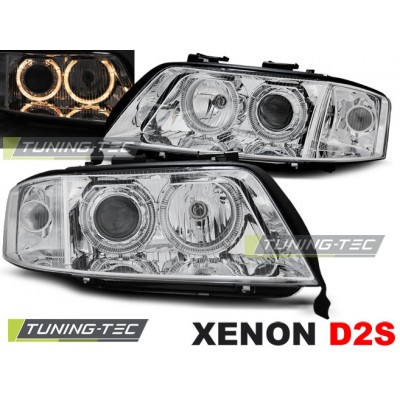 AUDI A6 06.01-05.04 Оптика альтернативная передняя ангельские глазки хром XENON