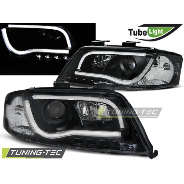 Оптика альтернативная передняя Tuning-Tec Tube Lights Audi A6 C5 (2001-2004) черная