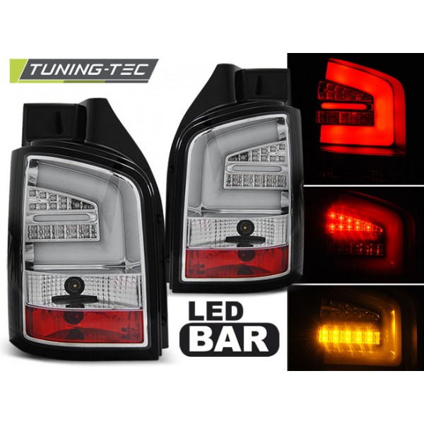 Фонари LED Bar тюнинг Volkswagen T5 (2010-2015) хром