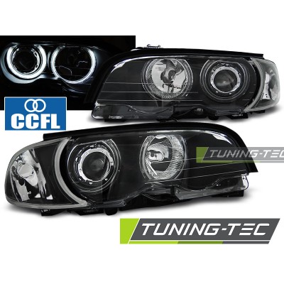 BMW E46 04.99-03.03 Coupe Cabrio Оптика альтернативная передняя ангельские глазки CCFL черная
