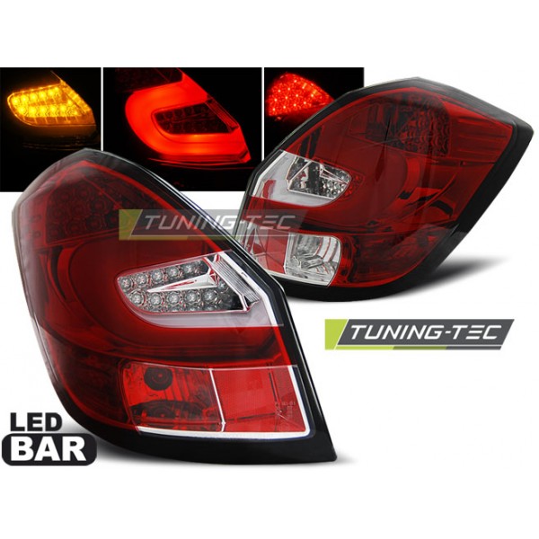 SKODA FABIA II 07-06.14 красно-белая LED BAR