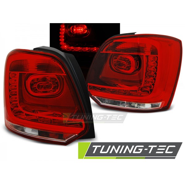 Фонари LED тюнинг Volkswagen Polo 6R (2009-...) красно-белые