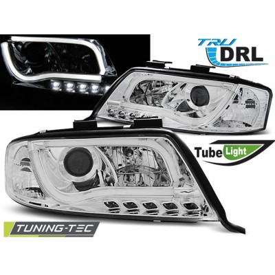 AUDI A6 06.01-05.04 TUBE LIGHTS Оптика альтернативная передняя TRU DRL хром