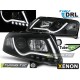 Оптика альтернативная передняя TUBE LIGHTS TRU DRL под штатный ксенон Audi A6 C6 (2004-2008) черная