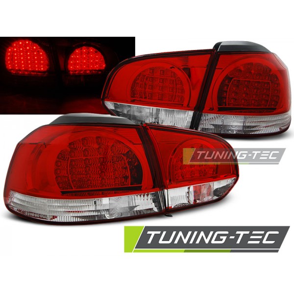 VW GOLF 6 10.08-12 красно-белая LED