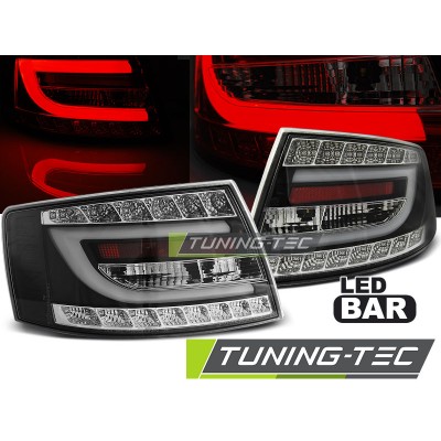 Оптика альтернативная задняя LED Bar взамен штатных ламповых Audi A6 C6 (2004-2008) черная