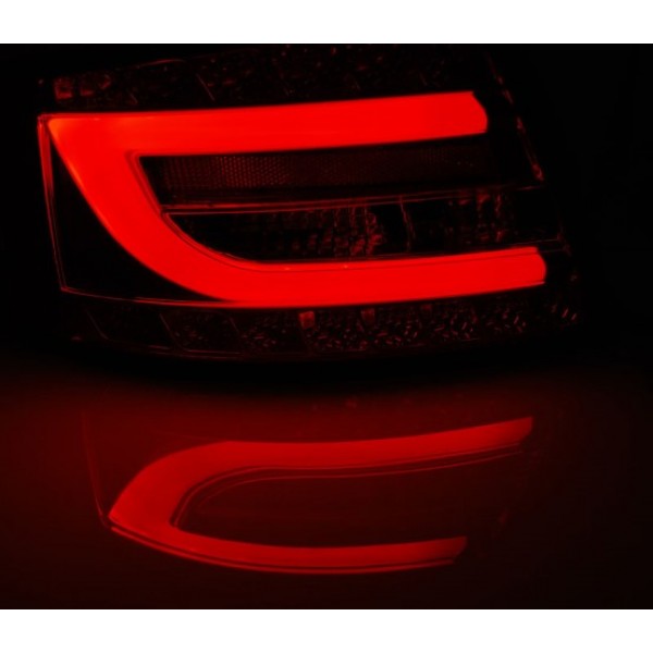 Оптика альтернативная задняя LED Bar взамен штатных ламповых Audi A6 C6 (2004-2008) красно-тонированная