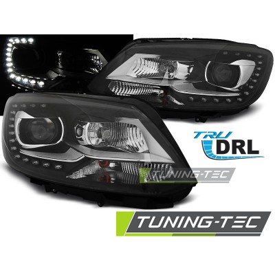 VW TOURAN II 08.10-15 черная Оптика альтернативная передняя TRU DRL