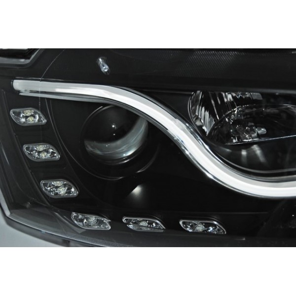 Оптика альтернативная передняя TUBE LIGHTS Tru DRL Volkswagen Jetta VI (2011-2018) черная