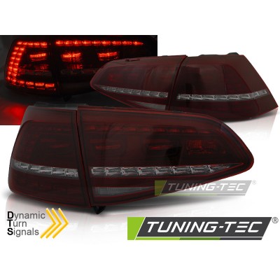Оптика альтернативная LED SEQ Volkwagen Golf 7 (2012-…) красно-тонированная