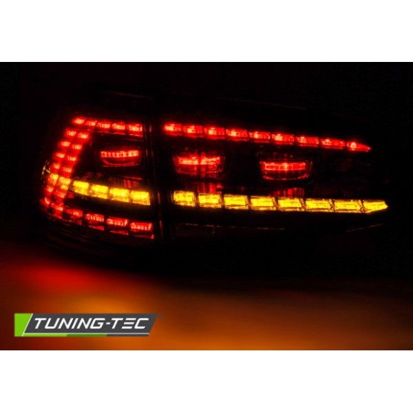 Оптика альтернативная LED SEQ Volkwagen Golf 7 (2012-…) красно-тонированная
