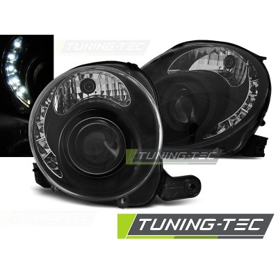 Оптика альтернативная передняя Tuning-Tec Dayline Fiat 500 (2007-2015) черная