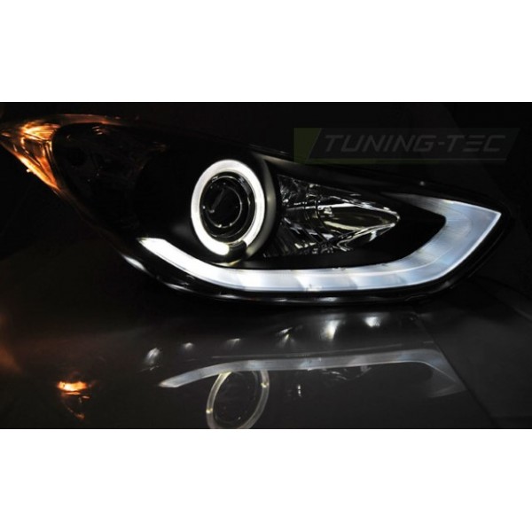 Оптика альтернативная передняя Daylight c дхо Hyundai Elantra (2011-2015) черная