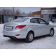 Диффузор заднего бампера с раздвоенным выхлопом Hyundai Solaris (2010-...)