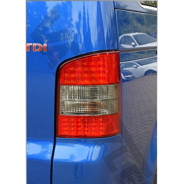 Оптика альтернативная led задняя Volkswagen T5 (2003-2009) красно-тонированная