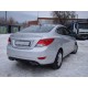 Диффузор заднего бампера с раздвоенным выхлопом Hyundai Solaris (2010-...)