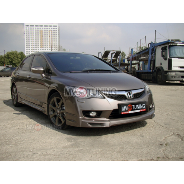 Юбка переднего бампера MUGEN Style Honda Civic VIII 4D (2009-2012)
