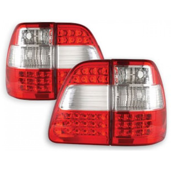 Оптика альтернативная тюнинг задняя LED Toyota Land Cruiser 100/105 (1998-2006) красно-белая
