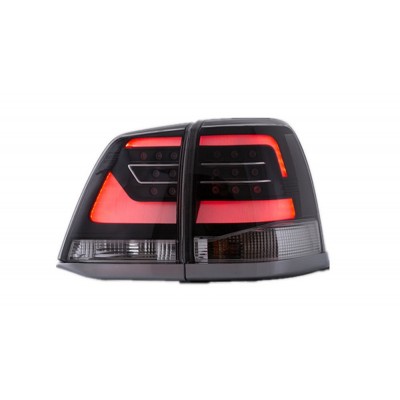 Оптика альтернативная задняя LED в стиле рестайлинга Toyota Land Cruiser 200 (2007-2015) черная
