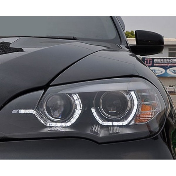 Оптика альтернативная передняя TubeLight под штатный ксенон c AFS BMW e70 X5 (2006-2010) черная