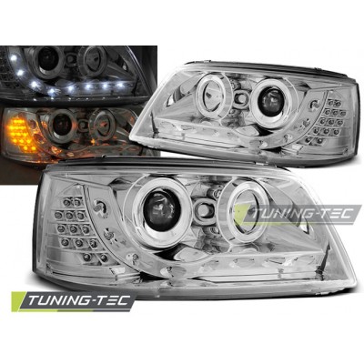 Оптика альтернативная Tuning-Tec Daylight LED передняя Volkswagen T5 (2003-2009) хром