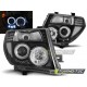 Оптика альтернативная Angel Eyes передняя Nissan Navara/Pathfinder (2004-...) черная