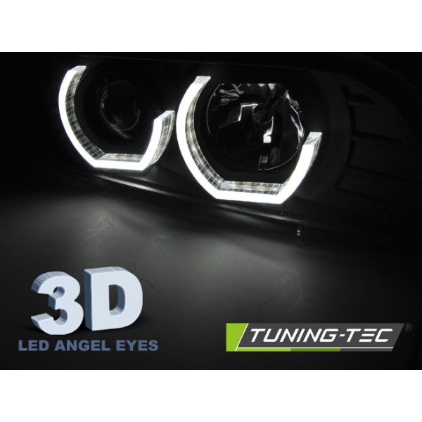 Оптика альтернативная 3D Angel Eyes LED передняя BMW e39 5 серия (1995-2003) хром