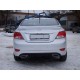 Диффузор заднего бампера с раздвоенным выхлопом Hyundai Solaris (2010-...)