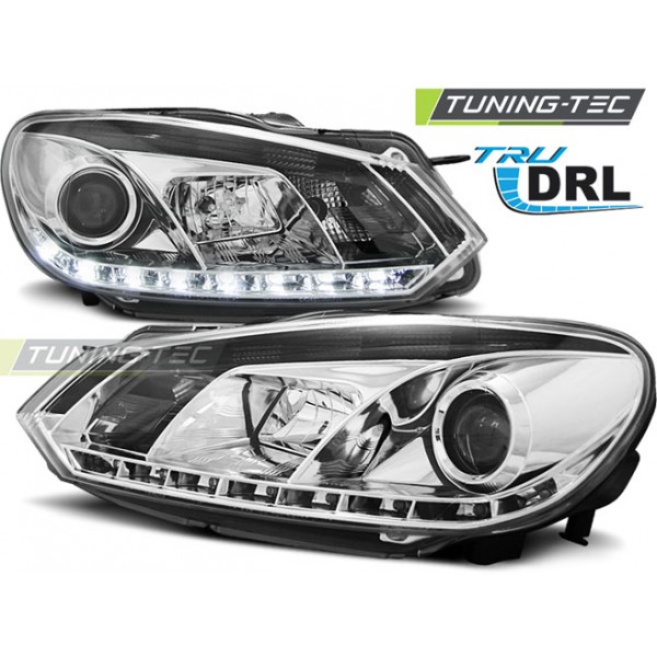 Оптика альтернативная передняя Tuning-Tec TrueDRL Volkswagen Golf VI (2008-2012) хром