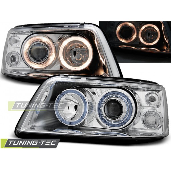 Оптика альтернативная Tuning-Tec Angel Eyes передняя Volkswagen T5 (2003-2009) хром