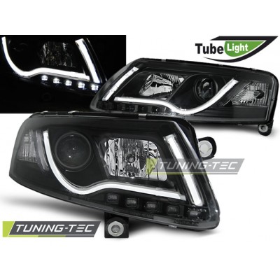 Оптика альтернативная Tuning Tec Tube Light Audi A6 C6 (2004-2008) чёрная