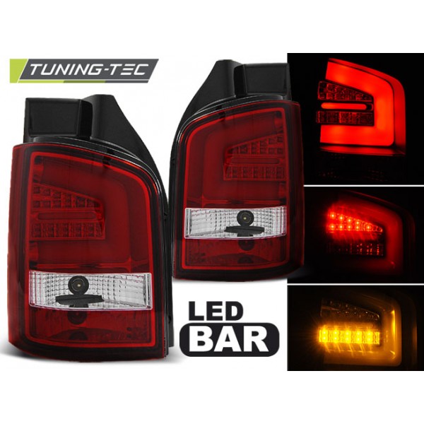 Оптика альтернативная Tuning-Tec LED задняя Volkswagen T5 (2003-2009) красно-белая
