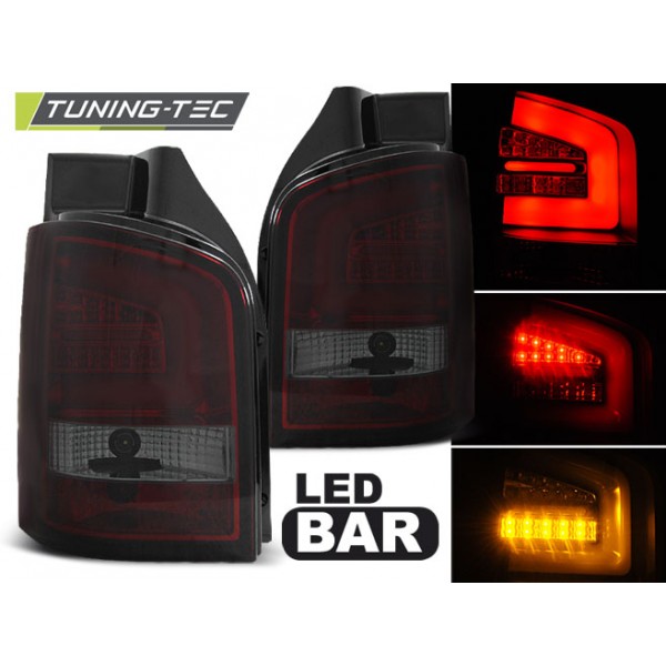 Оптика альтернативная Tuning-Tec LED задняя Volkswagen T5 (2003-2009) красно-тонированная