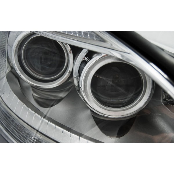 Оптика альтернативная с ДХО передняя Mercedes W221 S-klasse (2005-2009) хром