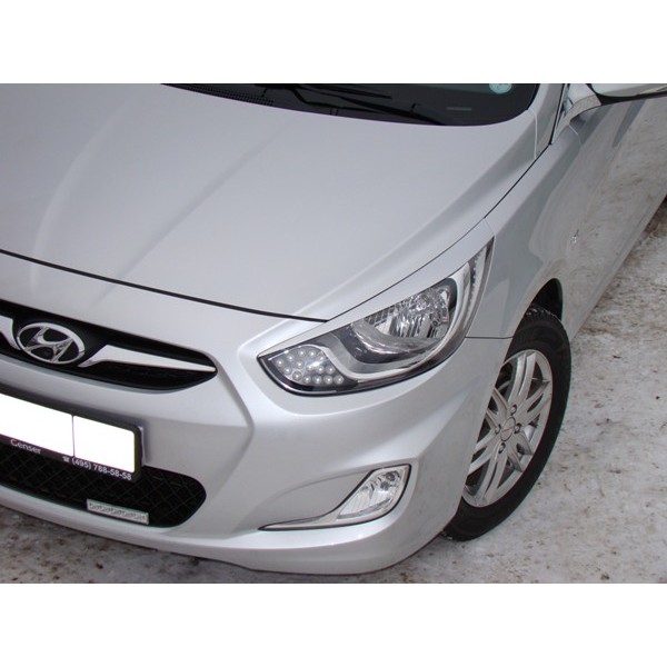 Ресницы на фары Hyundai Solaris (2010-...)