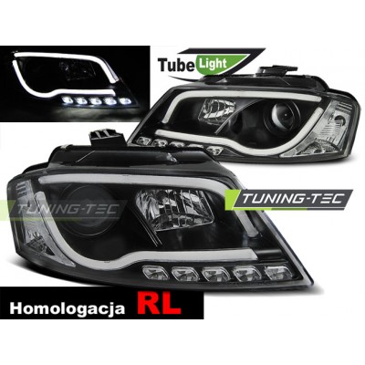 Альтернативная оптика передняя Tuning-Tec Tube Light для Audi A3 8P (2008-2012) черная